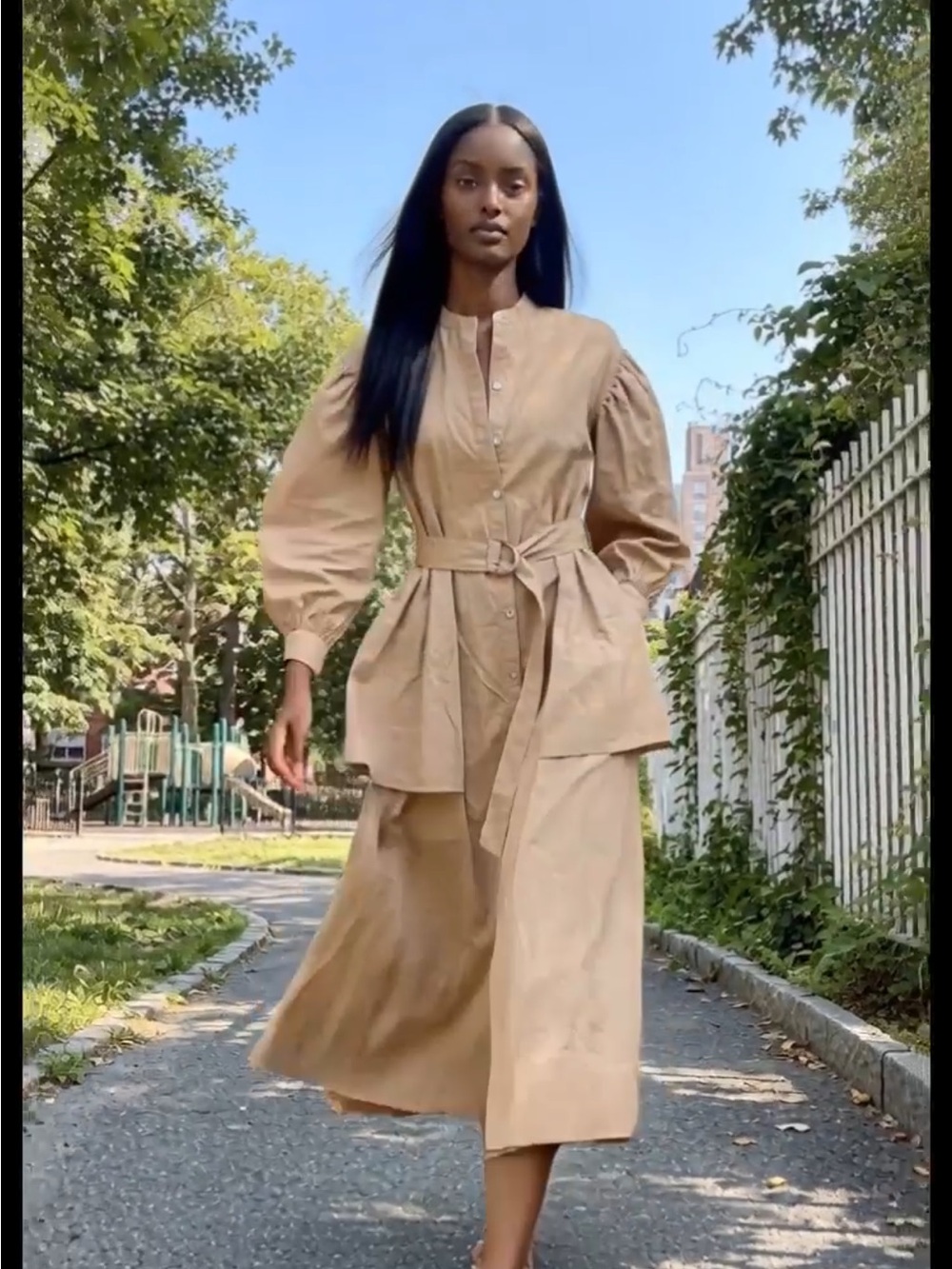 NWT Italian Designer maxi dress, tan sz 10-12